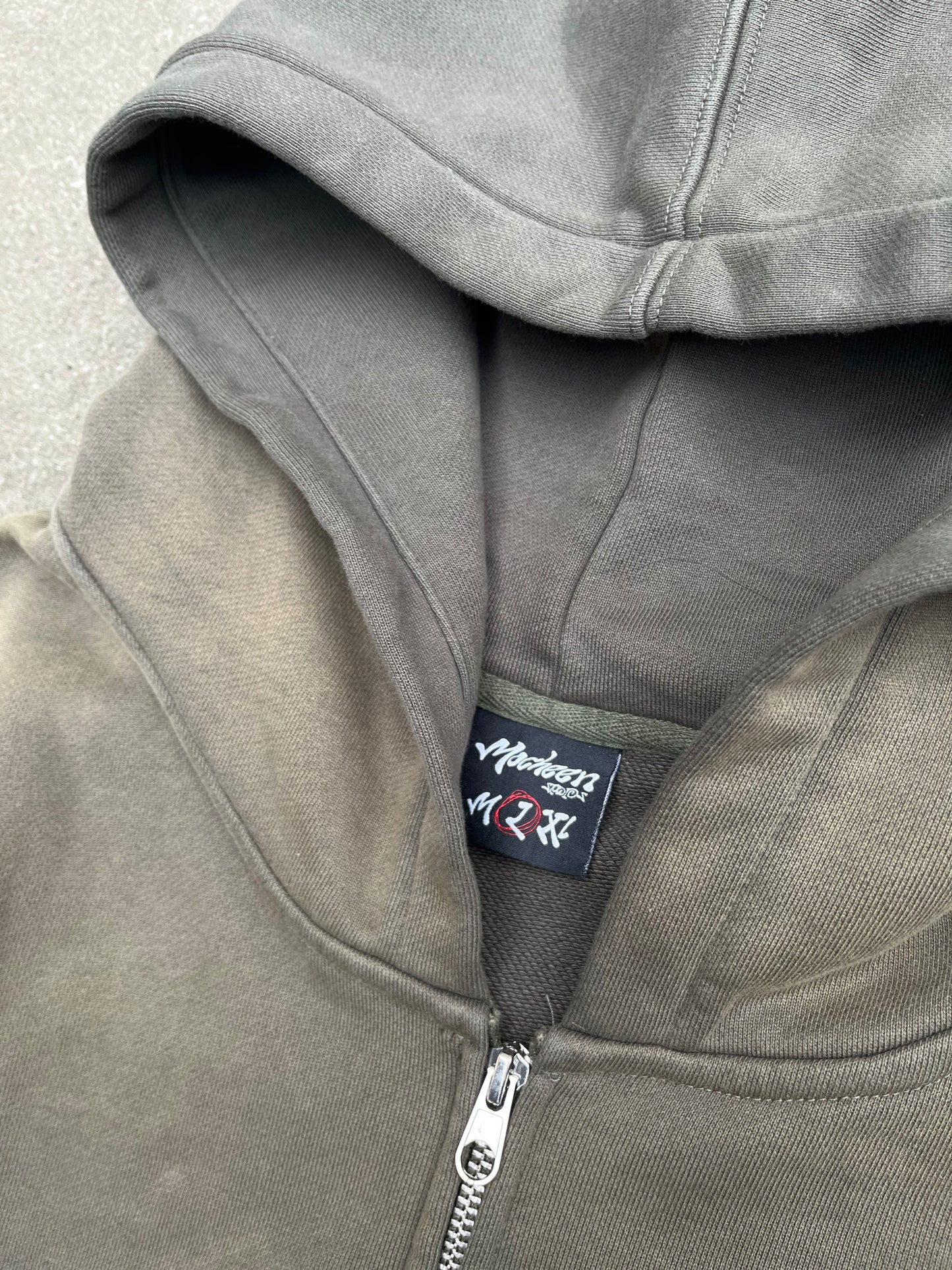 sun-faded zip up "olive green"