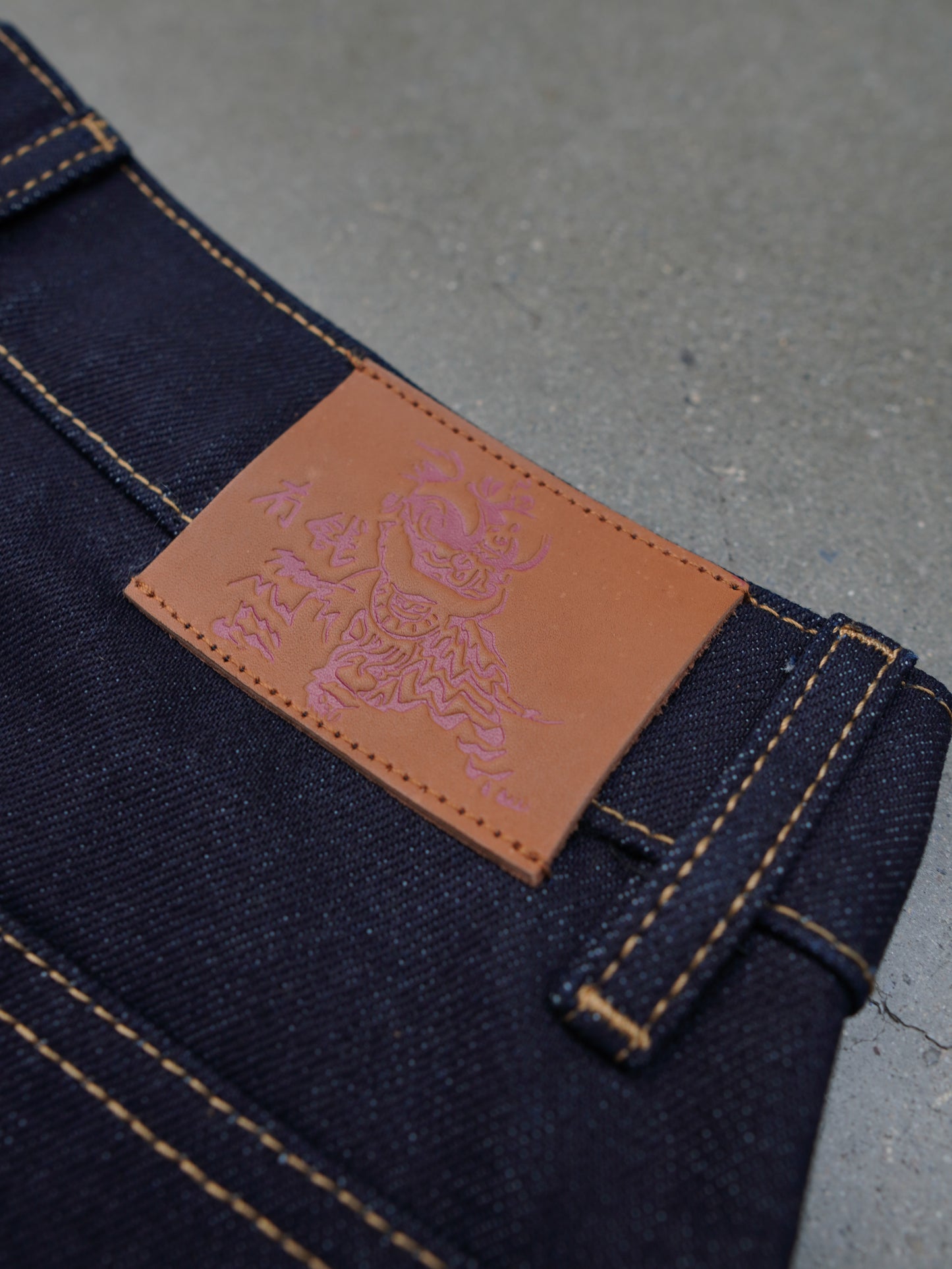 raw denim balloon jeans "yellow"