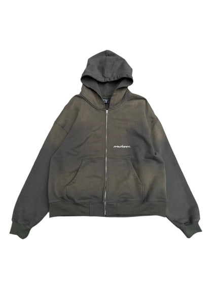 sun-faded zip up "olive green"