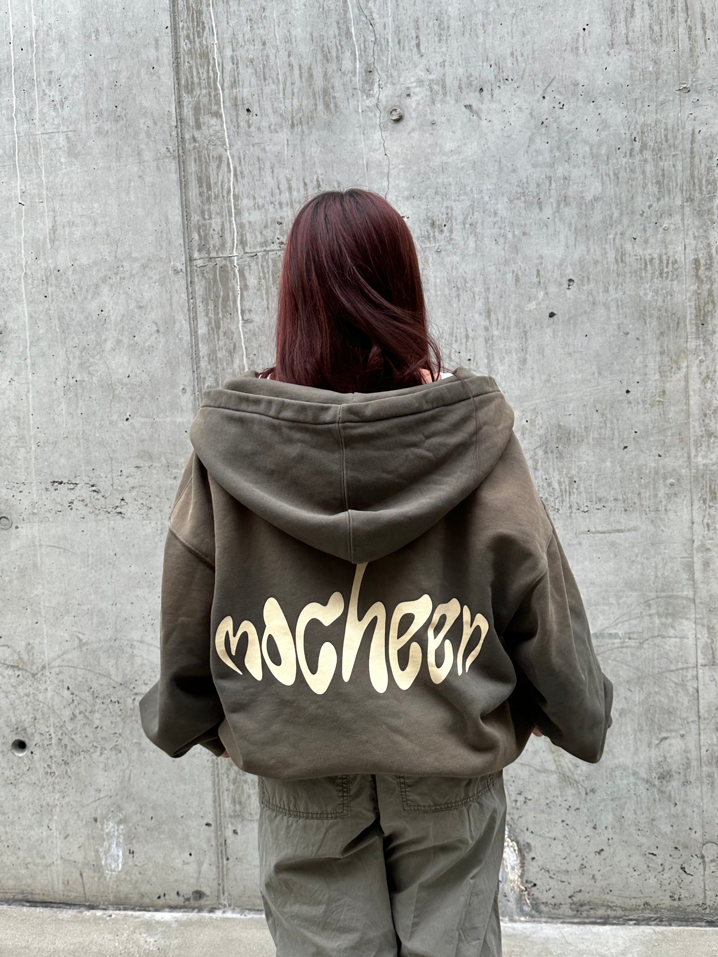 sun-faded zip up "olive green"