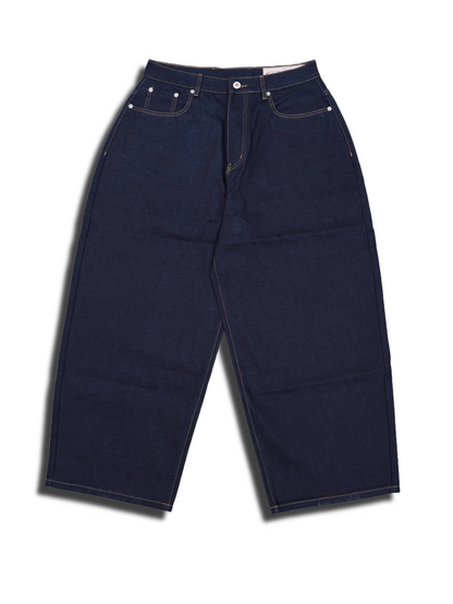 raw denim balloon jeans "pink"