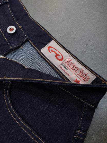 raw denim balloon jeans "pink"